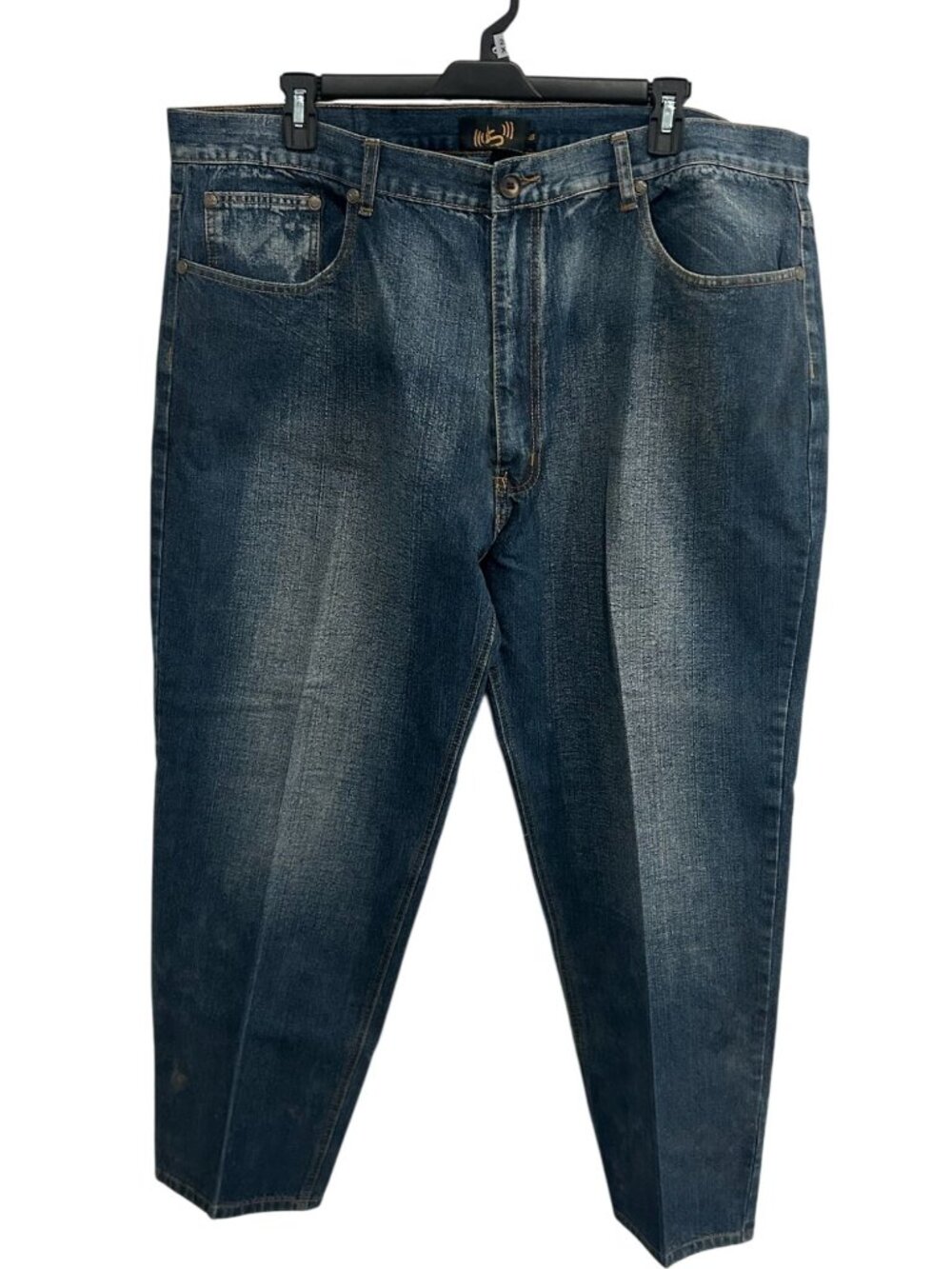 Altered Blue Denim Jeans Straight Leg Western Pocket Retro Streetwear Skater